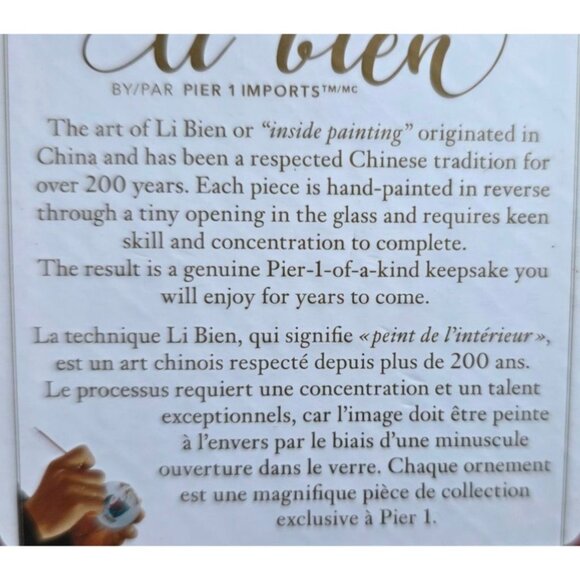 2 Vintage Pier 1 Imports Ornaments Li Bien New Home 2018 Hand-Painted Glass - Picture 7 of 9
